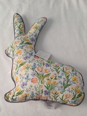 Kirkton House Floral Shaped Bunny Decorative Easter Spring Pillow 17"×20"